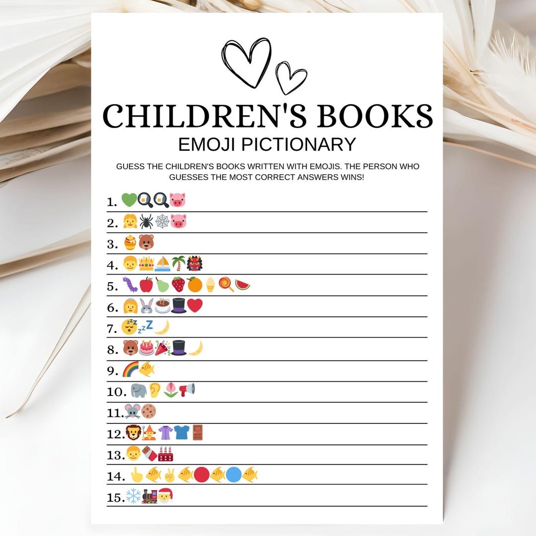 Children's Books Emoji Pictionary Baby Shower Emoji Game Baby Shower ...