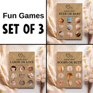 Paquete divertido para baby shower / Juego para baby shower / Juego de amor / Juego para la barriguita / Juego para la barriguita / Papel kraft / Género neutro / Descarga instantánea / Y6