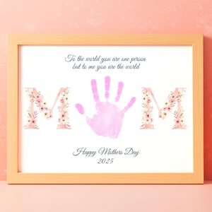 Erster Muttertag Handabdruck Blumen Handwerk druckbares Andenken mit Mama Gedicht für Kleinkind Handabdruck Kunst Tagespflege Geschenk