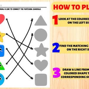 Printable Shadow Matching Worksheet: Preschool Learning Activity (PDF ...