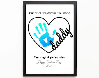 Father's Day Handprint Art: Heart Keepsake Gift