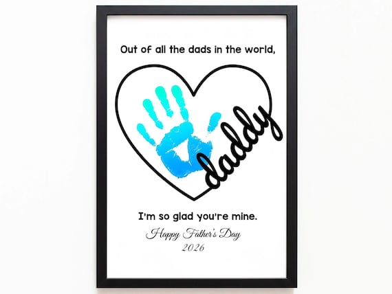 Father's Day Handprint Art: Heart Keepsake Gift