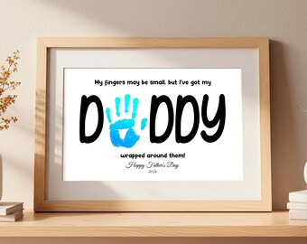 Fathers Day Handprint Craft DADDY My Fingers Small Printable Gift Keepsake Toddler Preschool Activity 2026 Card Dad Kids Art