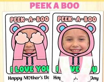 Peek-a-Boo Mother's Day Card: Kids Photo Craft (PDF Download)