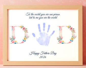 Floral DAD Handprint Art: Father's Day Keepsake