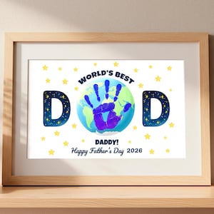Arte con huellas de manos para el Día del Padre: Recuerdo de papá