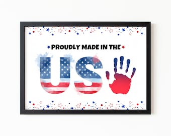 Patriotic Handprint Craft: 4th July Kids Activity (PDF/PNG Digital Download