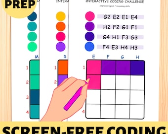 Screen-Free Coding Color Puzzle: Logic Grid Worksheet (PDF)