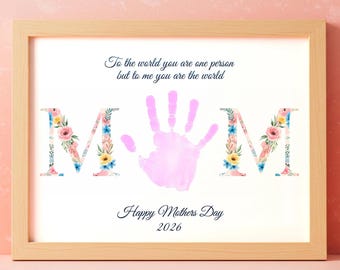 Floral MOM Handprint Art: Mother's Day Keepsake