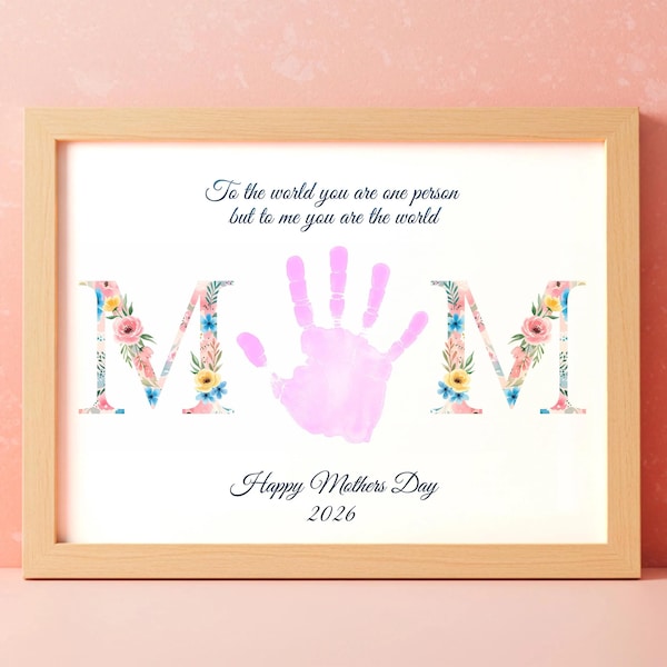 Floral MOM Handprint Art: Mother's Day Keepsake