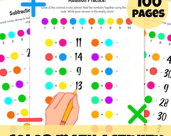 100 Math Worksheets for Kids: Addition, Subtraction, Multiplication (PDF)