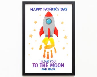 Rocket Handprint Art: Father's Day Keepsake Gift (Digital Download