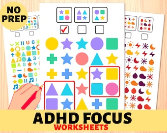 Visual Discrimination Printable Worksheets ADHD Focus Games Occupational Therapy Brain Scanning Activities Special Ed