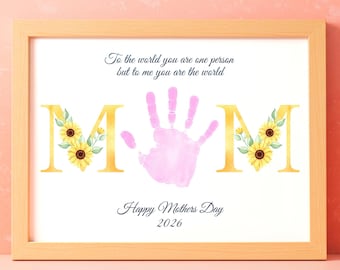 Mother's Day Handprint Art: Sunflower MOM Poem Keepsake