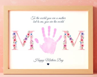 Mother's Day Handprint Art: Floral MOM Poem Keepsake (PDF)