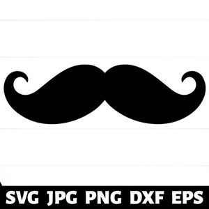 Mustache Cut File for Cricut Silhouette Funny Dad Gift Party Decor Vector Clipart Gentleman Style Digital Art Instant Download