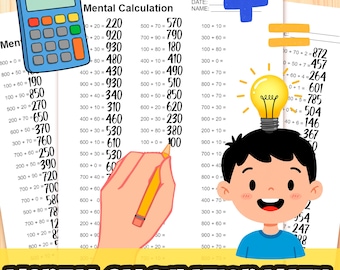 Mental Math Worksheet for Kids PDF – Instant Download, Fun Math Practice & Brain Booster