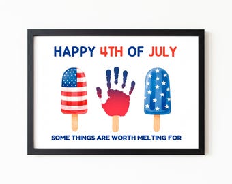 4th of July Handprint Craft: Patriotic Popsicle Keepsake (PDF/PNG Digital Download