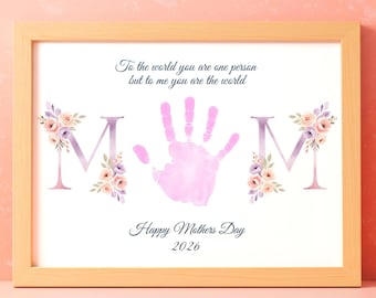 Floral MOM Handprint Art: Mother's Day Keepsake Gift