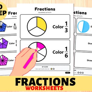 Fractions Worksheets 3rd Grade No Prep Visual Math Centers Homeschool Mastery Bundle