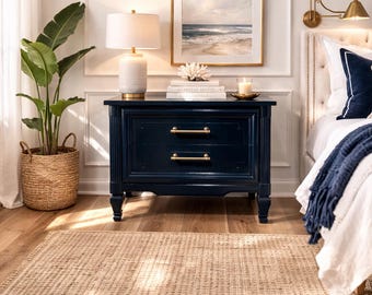 navy blue dresser for bedroom Antique Dresser, Vintage 4 Drawer Chest With Brass Pulls, Rustic Farmhouse Painted Furniture, Wood Storage Chest Size:US16 - Preorder SP25 SLEEP Queendancer Women Sparkly Black Wood dresser Drawer Dresser in Navy