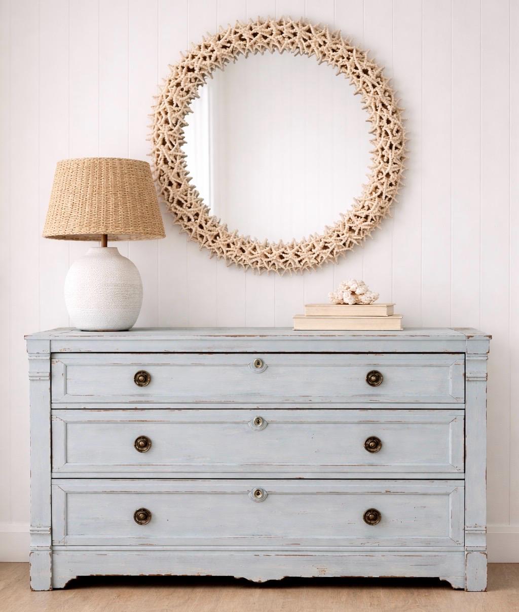 coastal blue dresser Solid Wood Bedroom Chest Distressed Beach Cottage Furniture Brass Hardware Waist:32 Vintage 80s 90s Corduroy wedding ideas Rattan dresser crafted from rubberwood solids