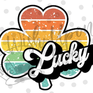 Trébol arcoíris de la suerte / Retro / Grunge / Día de San Patricio / Archivo digital / SVG / Cricut / Cameo