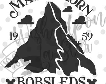 Alpejska przygoda | Bobsleje | Matterhorn | Uszy myszy | Góry wzywają | Plik cyfrowy | SVG | Cricut | Cameo