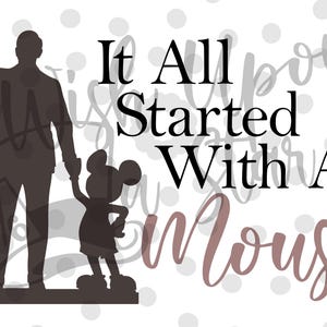 Partners Statue with Quote | It all Started With a Mouse | Walt Disney | WDW | Florida | California | Main Street | SVG | Cricut | Cameo