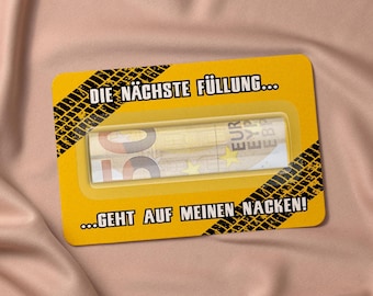Tankgutschein Geschenk | Spritgeld oder Fahrgeld | lustige Geschenkkarten | Geldverpackung für Teenager & Erwachsene | Benzin Gutschein |