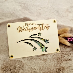 Geldgeschenk Weihnachten | Weihnachtsgeschenk aus Holz | Holzkarte Sterne |Geldverpackung | Wunscherfüller | Weihnachtskarte | Geschenkidee