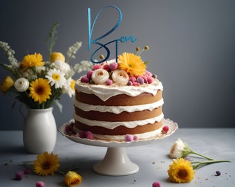 Cake topper personalizzato in legno e altri colori - Decorazione unica per compleanni, battesimi, matrimoni e ogni altra occasione