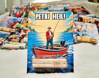 Geldgeschenk Angler – Geschenkidee für Angler | Petri Heil Karte | Gutschein Angelschein | Wunscherfüller Fischen | Angelsport Geschenk