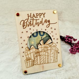 Geldgeschenk Geburtstag | Geburtstagsgeschenk aus Holz | Holzkarte Geld |Geldverpackung | Wunscherfüller | Geburtstagskarte | Geschenkidee