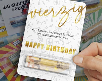 Geldgeschenk 40. Geburtstag – Lustiges Geldgeschenk Geburtstag mit Spruch – Originelle Geldverpackung zum 40. Geburtstag für Mann & Frau