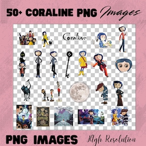 Coraline PNG Bundle: 50+ High-Resolution Clipart Images (Digital Download