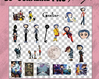 Coraline PNG Bundle: 50+ High-Resolution Clipart Images (Digital Download