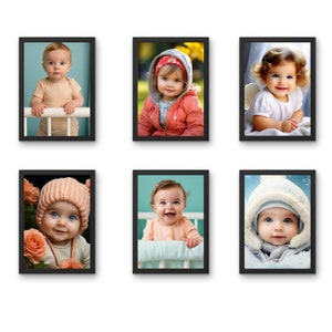 Motiv | Wandfotorahmen schwangere Frauen 6er Set | Niedliches Baby Poster | Erwarte Mama Geschenk | Schwangerschaft bezogene Poster.