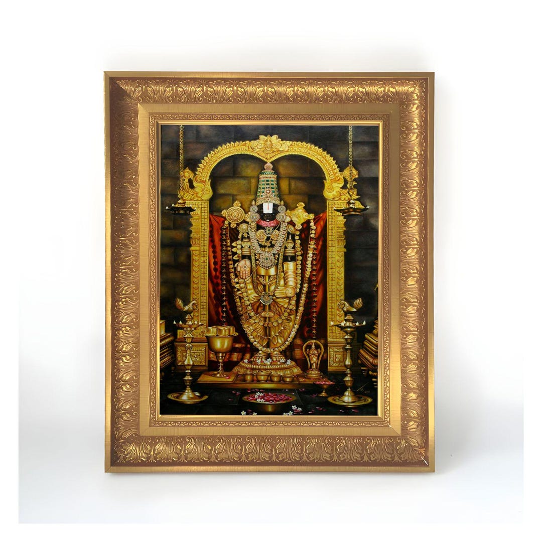 Divine Outlets | Lord-venkateswara-photo-in-gold Gold Embossed Photo ...
