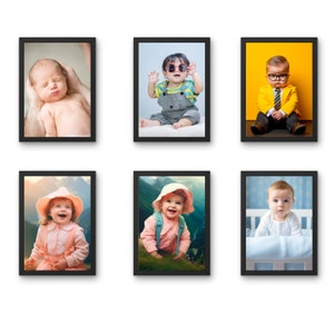 Sticaro | Wand-Bilderrahmen für schwangere Frauen, 6er-Set | Süßes Baby Poster | Geschenk für werdende Mama | Poster zum Thema Schwangerschaft.