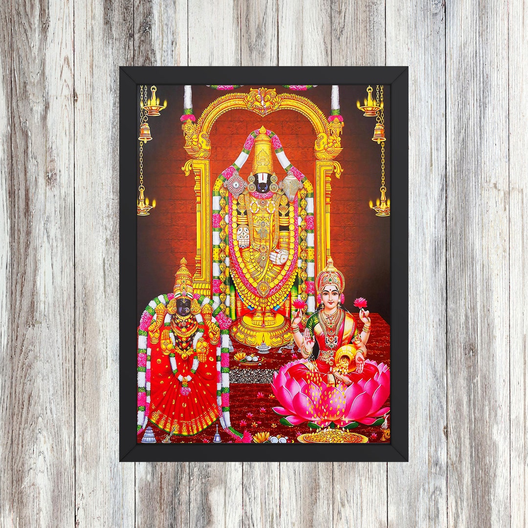 Sticaro Premium Hindu Lord Perumal God Religious Framed Photo for Wall ...