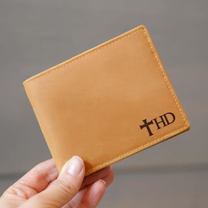 Personalized Leather Mens Wallet, Gift for Anniversary, Graduation, Dad, Boyfriend, Him, Husband, Father, Handwriting Engraved Custom Wallet