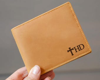 Personalized Leather Mens Wallet, Gift for Anniversary, Graduation, Dad, Boyfriend, Him, Husband, Father, Handwriting Engraved Custom Wallet