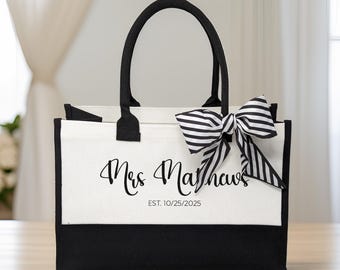 Custom Tote Bag, Personalized Name Themed Beach Bags, Customized Wedding Gifts