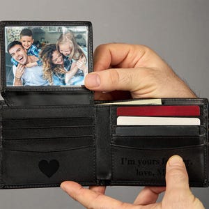 Cartera de cuero personalizada para hombre con identificación, idea de regalo para el día del padre 2025, billetera de cuero personalizada, billetera personalizada, billetera grabada, regalo para prometido