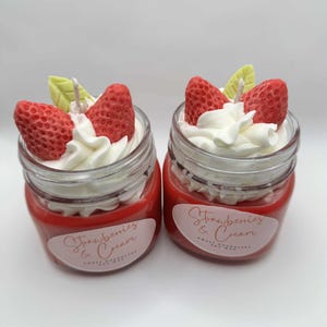 Erdbeeren & Sahne Dessert Kerzen Sojawachs 8oz