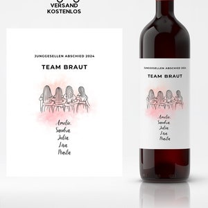 Etichetta vino personalizzata Team Bride! Etichetta adesiva per bottiglia, etichetta per vino, anniversario di matrimonio, etichetta per bottiglia di matrimonio, addio al nubilato