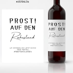 Weinetikett personalisiert Kollegenabschied | Wir werden Dir fehlen | Personalisiertes Etikett | Abschied, Renteneintritt, Jobwechsel, Umzug