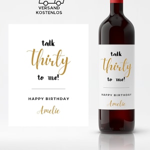 Weinetikett personalisiert zum Geburtstag, Aufkleber Etikett für Flaschen zum Geburtstag, für jeden Anlass, Persönliches Geschenk zum 30. 40