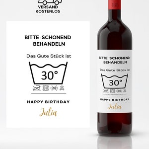 Weinetikett personalisiert zum Geburtstag, Aufkleber Etikett für Flaschen zum Geburtstag, Persönliches Geschenk zum 30./40./50. Anpassbar!